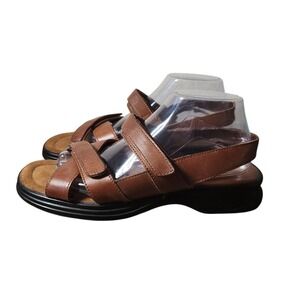 Contours by Softwalk Terry Leather Brown Comfort Sandals Women's Size‎ 10